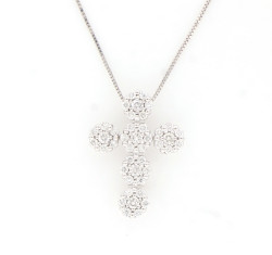 18 kt. Oro bianco - Collana con pendente - Diamante 0,48 ct