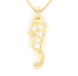 18 carati Oro giallo - Collana con pendente - 0.05 ct Diamante